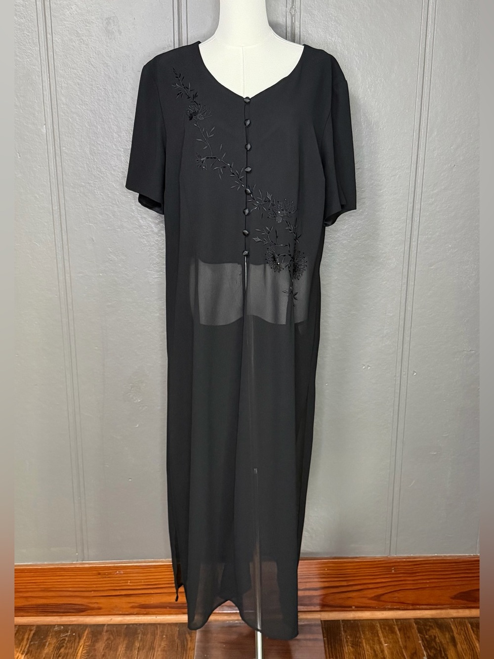 Vintage Dress Barn Black Embroidered Dress Jacket